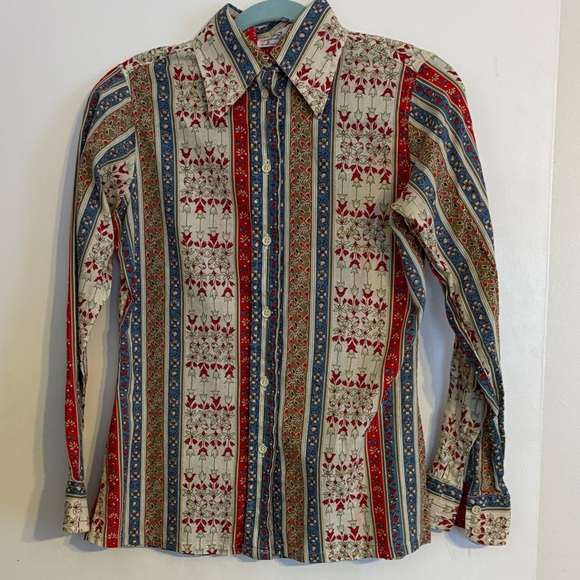 Vintage Tops - Vintage Women’s Porterhouse by Regina Porter Striped Floral Shirt. Size S